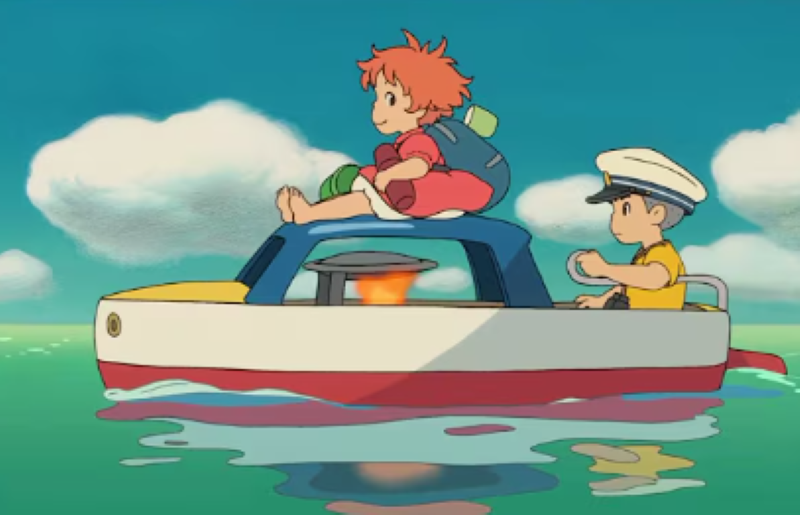 Ponyo on the cliff by the sea